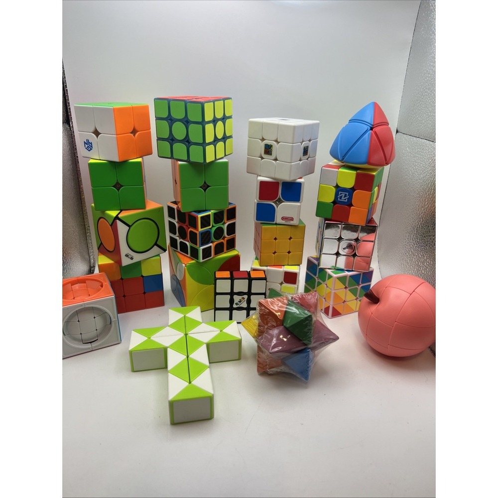 Lot of 21 Assorted Twisty Puzzles Rubik's Cubes